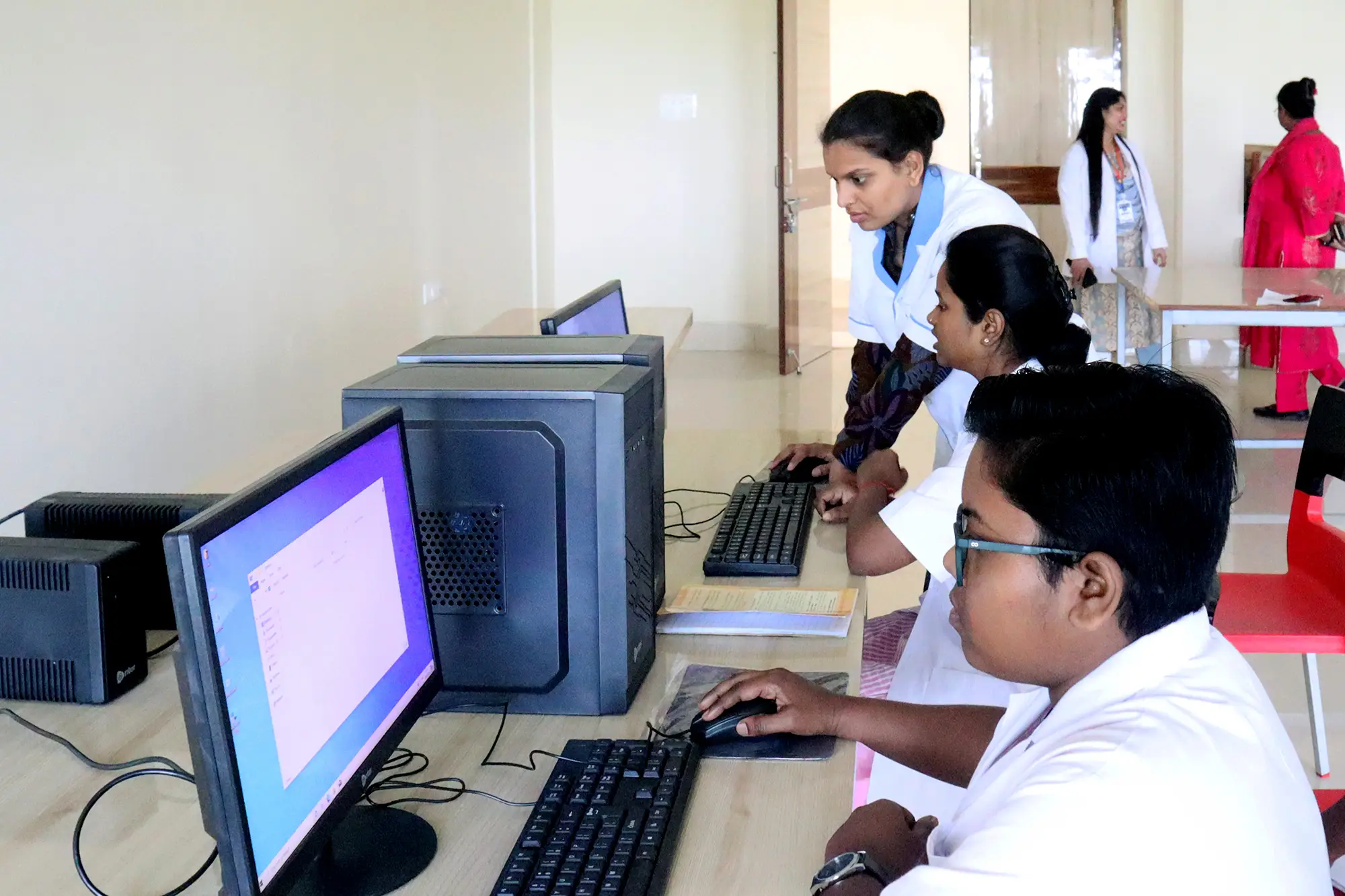 Computers arranged in the Health Informatics Lab