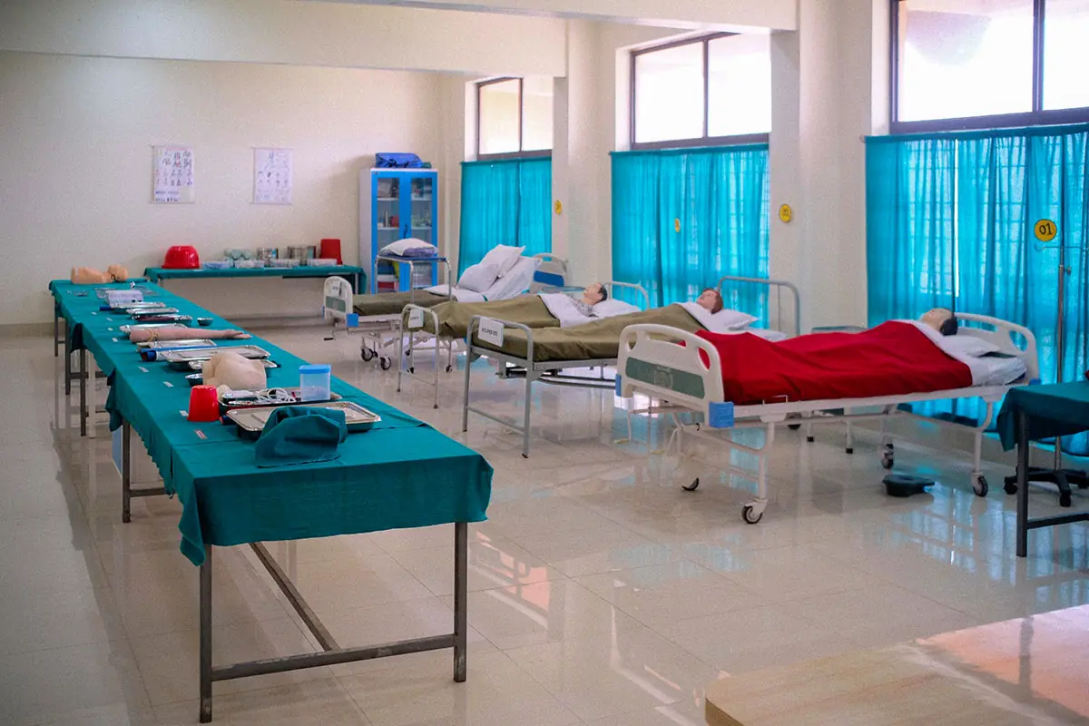 GNM students in the Foundation of Nursing lab