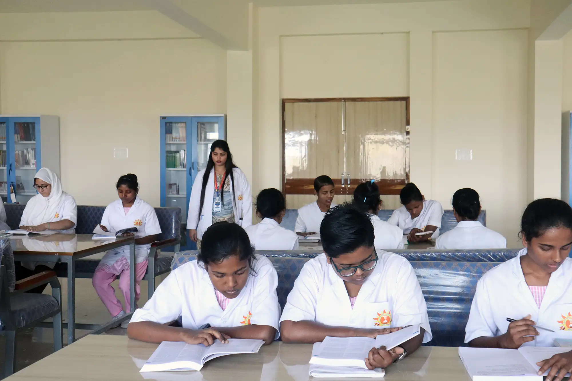 Students in the library